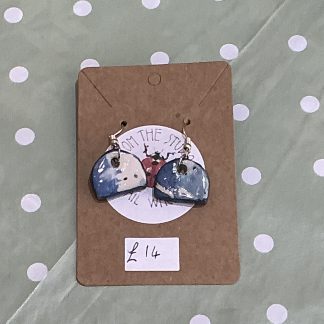 clay earrings drop semicircle