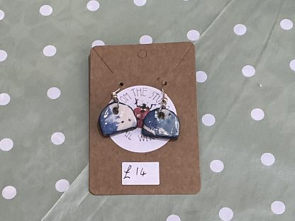 clay earrings drop semicircle