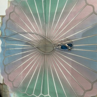 blue sea glass wrap necklace