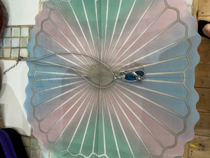 blue sea glass wrap necklace