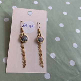 Circle chain drop earrings