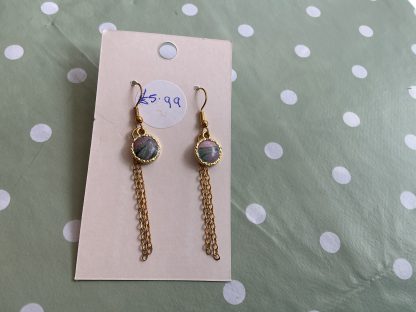 Circle chain drop earrings