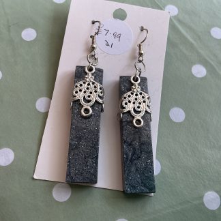 Grey slate dangle earrings