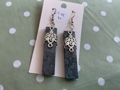 Grey slate dangle earrings