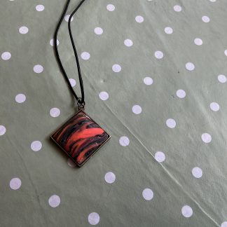 clay square necklace