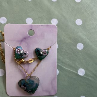 Ice blue diamonte set