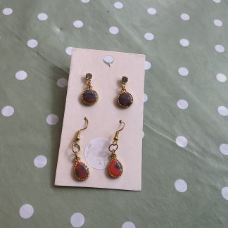 Clay 2 set circle and drop earrings