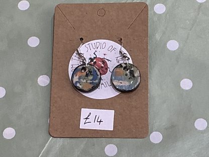 clay earrings drop circle