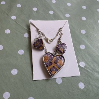 Clay purple flower set
