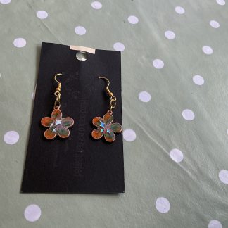 earring flower green and orange