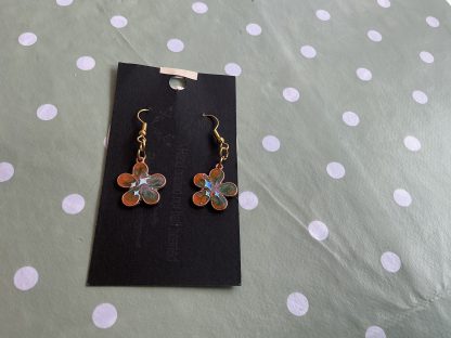 earring flower green and orange
