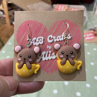 mouse in a mug earrings