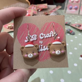 xmas bear earrings