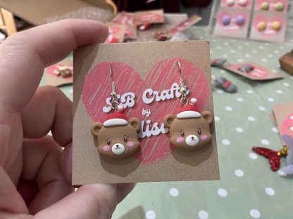 xmas bear earrings