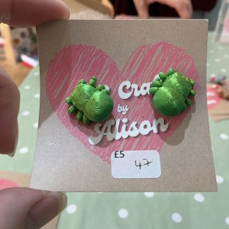 spider 3d earrings Green