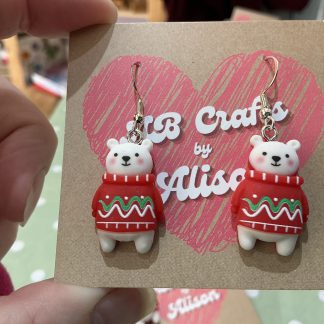 Bears in jumpers earrings