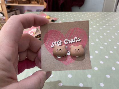 Clip on bear earrings