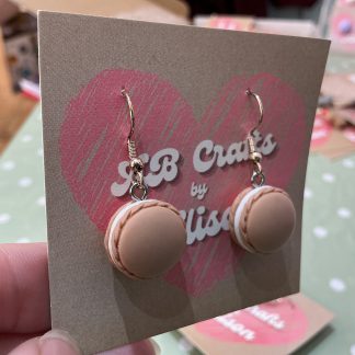 macaron earrings - brown