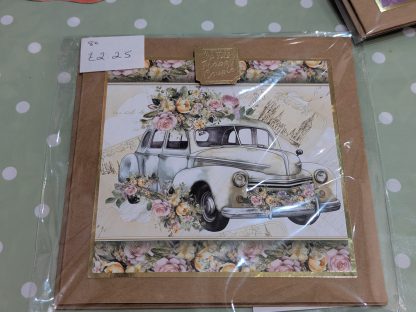 Happy couple car greeting card