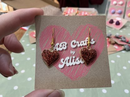 red hearts earrings