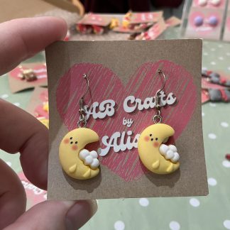 yellow moon earrings