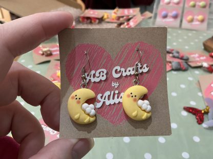 yellow moon earrings