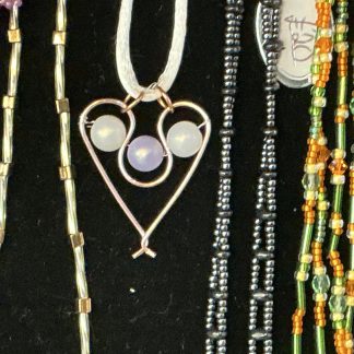 3 bead heart necklace