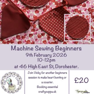 Machine Sewing workshop - Heart Bunting or Coaster
